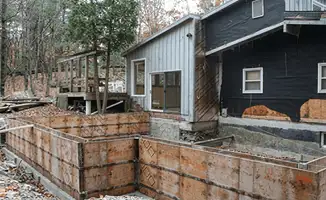 Prepared site with foundation forms for home remodeling and addition project in Riverside, CA